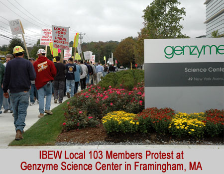 IBEW Local 103 Picketing Genzyme Corporation